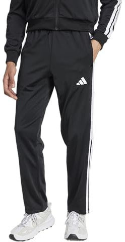 adidas Men's 3-Stripes Colorblock Snap Pants, Black/White, X-Large