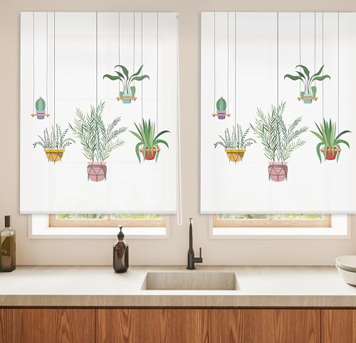 Blindecor Digital | Estor Enrollable Translúcido Estampado |Familia Cocina| Modelo C-Colgantes | 150 x 180 cm (Ancho por Alto) Tamaño de la Tela 146 x 175 cm | Estores para Ventanas