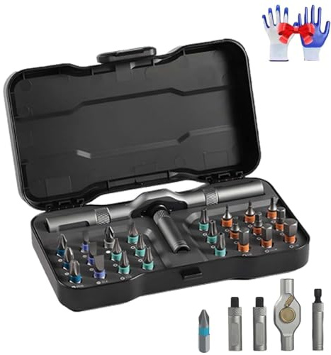 24 su 1 set di cacciavite magnetico, set di cacciavite a cricchetto magnetico, kit di cacciavite di precisione autoassemblaggio rimovibile, per gruppo mobili, riparazione elettrica, strumenti
