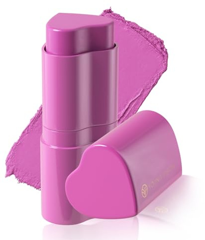 Rubor para mejillas | Rubor de contorno en forma de corazón | Crema de rubor 2 en 1, para mujeres y niñas, maquillaje de belleza facial, labios, ojos, mejillas