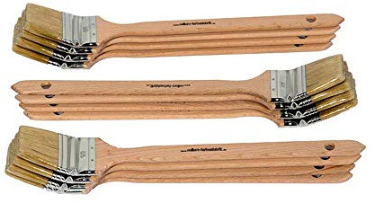 Heizkörperpinsel, 12 Stück, Größe 60 mm, Mischborsten, Langer Holzgriff, Beste Malerqualität