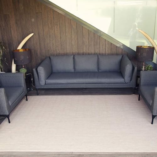 Alfombra vinilica de Tejido Trenzado de Alta Gama Lavable Antideslizante Alfombra Resistentes para Salon Cocina baño Pasillo - 140x200 cm., Beige