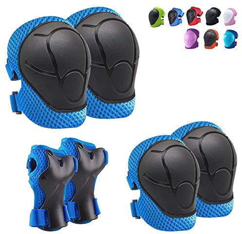 CKE Rodilleras para niños, Juego de Equipo de protección para niños con Rodilleras y Coderas para niños y muñequeras 3 en 1 para Ciclismo, Patinete, Patinaje, Patinaje, Ciclismo
