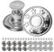 Hosen Ersatz Knöpfe zum Vernieten, Ø 20 mm Messing Jeansknöpfe, 20 Pack, Silber-farben, Jeans Knöpfe mit Nieten, Jeans Knopf zum Einschlagen, Metall Hosenknopf, Hose weiter machen, Hosenknöpfe Metall