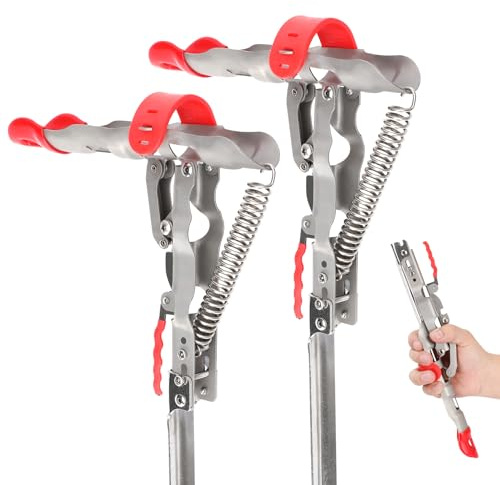 Automatic Spring Fishing Rod Holder 2 Pack, Stainless Steel Folding Rod Stand Ground Support Brackets Have Two Springs, Sensitivity is Adjustable and Works on Bull Sized Bluegill and UP