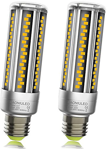 HAONIULED E27 LED Birne, 20W 2500 Lumen LED E27 Glühbirne Mais, ersetzt 200W Lampe Glühlampe, Leuchtmittel E27, 3000K Warmweiß LED E27 Maiskolben lampen, 360° Energiesparlampe, 2er Pack