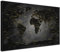 LANA KK Stilvolle Pinnwand Weltkarte - Noir - Deutsch in 80 x 60 cm, stabile Rückwand zum Pinnen inkl. Starterkit - Leinwand-Kunstdruck Wandbild Landkarte XXL