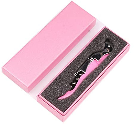 Cavatappi da Cameriere,68g 3 in 1 Cavatappi Professionali Sommelier,Corkscrew Wine Opener Apribottiglie Vino,Acciaio Inox,Scatola Regalo (Rosa)