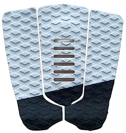 rockible 3 Teiliges Surfbrett Traktionspad, Schwanzpad, Wassersport, Surfhaftung, Eva Deck Griffmatte, Deck Pad für Stand Up Paddleboard, Boot, Longboard, Schwarz Weiß 31x30cm