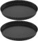 NAMYEUT 2 moldes para tartas de 28 cm con base elevadora, molde grande para quiche, antiadherente, acero al carbono, molde para tartas, quiche, pastel de frutas