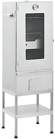vidaXL Horno ahumador de Barbacoa con Mesa Acero galvanizado, ahumador, ahumador de jardín, Barbacoa con Horno ahumador, Horno ahumador