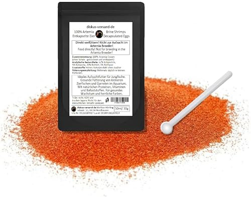 100% Artemia/Brine Räkor – avkapslar ägg/decapsulated ägg 50 ml inkl. Gratis doseringssked (direktfoder: cyster utan skål)