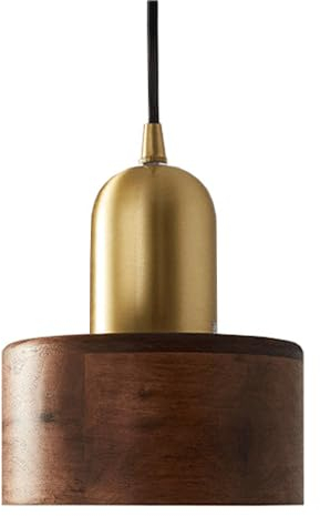 ZGDHWCR Lámpara de araña de madera de estilo japonés, pantalla de lámpara colgante creativa y personalizada, lámpara colgante de un solo cabezal con fuente de luz E27, lámpara colgante de techo de mon