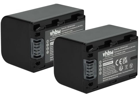vhbw 2X Batterie Remplacement pour Sony NP-FH70 pour caméra vidéo caméscope (950mAh, 7,2V, Li-ION) avec Puce d'information