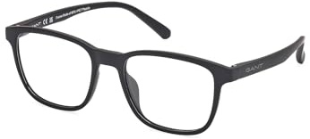 GANT Brille mit Sehstärke für Herren optional mit Sonnenbrillentönung oder Blaulichtfilter, Quadratisch, gefertigt aus Polycarbonat, Modell: GA50011 (inklusive Brillenetui)