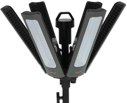 Brennenstuhl Professional 360° LED Strahler R42050 BT mit 300W (LED Baustrahler 42000lm mit 6 individuell einstellbaren Strahlern, mit Steuerelement, 6,70 + 3,30m RN-Kabel, Bluetooth Steuerung)