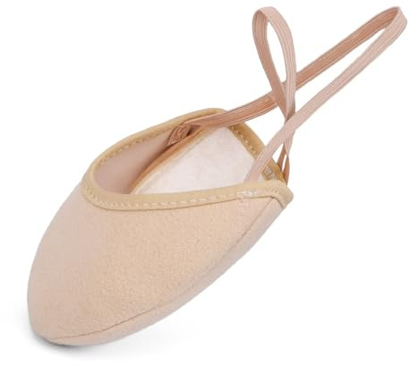 Asyusyu Half Sole Dance Shoes for Ballet Contemporary Gymnatsic Turning Shoes for Girl Women-S Nude