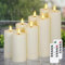 Zevanor Velas LED de pilar sin llama impermeables de 5,5cm x 10 10 12,5 12,5 15 15 17,5 17,5cm con mando a distancia y temporizador, Marfil de plástico a pilas Pack de 8 parpadeantes para exterior