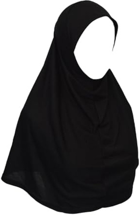Oriental Trade Ninja Under Scarf Hijab, Plain Cotton Turlu, 40 x 43 cm, Machine Washable (Black, Small)