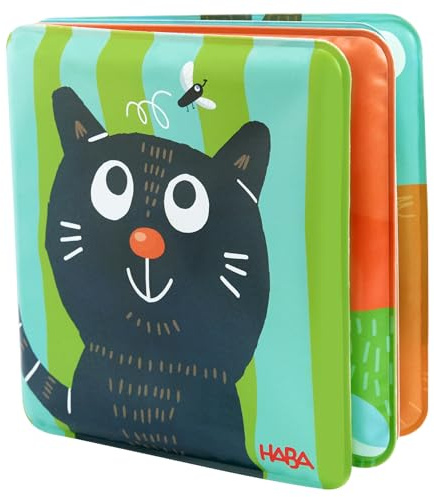 HABA Livre de Bain Les Amis des Animaux - Plaisir Aquatique dès 6 Mois avec Fonction cliquetis colorée - Plaisir du Bain pour Baignoire et Piscine - 2012341001