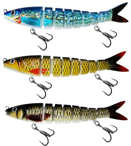 Leurres de Pêche Multi-articulés, 3 Pièces, Appât Bionique