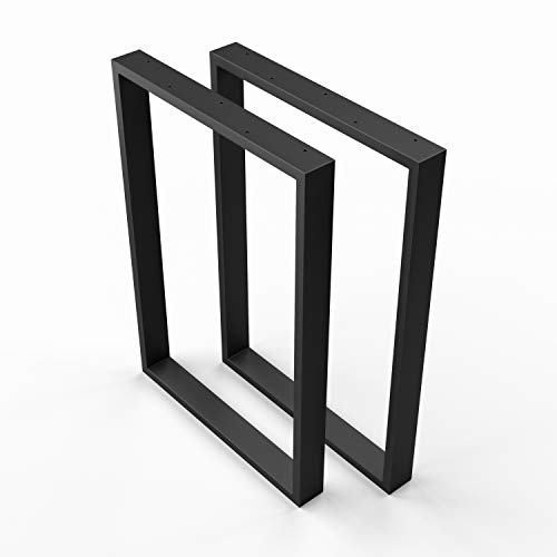 sossai® Design Gambe per tavolo in acciaio | Set di 2 | struttura tavolo | larghezza 70 cm x altezza 72 cm | TKK1 | colore: nero