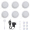 Lightess 6Pezzi Luci LED per Armadio, 3000K Luce LED Armadio per Cucina Sottopensile, Bianco Caldo Lampada da Lavello con Interruttore, Lampada Notturna per Armadietto, Scale, Cucina, Corrido