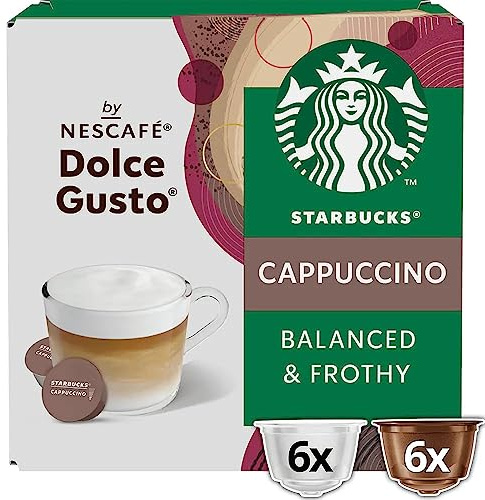 Starbucks Dolce Gusto Kompatible Kapseln (Cappuccino, 12 Kapseln (6 Kaffee + 6 Milch))