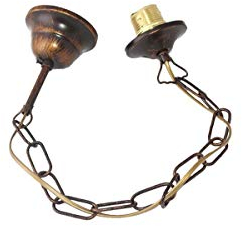 CATENA FERRO BATTUTO PORTALAMPADE METALLO ORO RICAMBIO LAMPADARI SOSPENSIONE