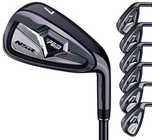 PGM Golf Clubs NSR III Golf Iron Set Thru Gap Wedge with Graphite Shafts for Right-Handed Golfers - S Flex