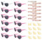 ZOCONE Herz Sonnenbrille JGA 36 Stück JGA Accessoires Frauen Rosa Partybrillen Set Hochzeit Sonnenbrille Herzen mit Team Bride Armbänder und Tattoo Aufkleber JGA Brillen für Hochzeit JGA Wedding