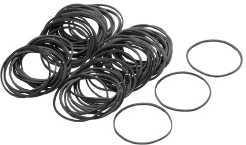 QUARKZMAN Paquete de 100 Bandas Elásticas de Goma Negras de 40mm x 1.4mm para El Hogar y La Oficina