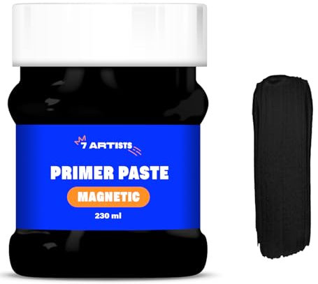 7 Artists Magnetic Primer Paste Black 230 ml Magnetic Paint | Mag Paint for Walls Blackboard, Chalkboard