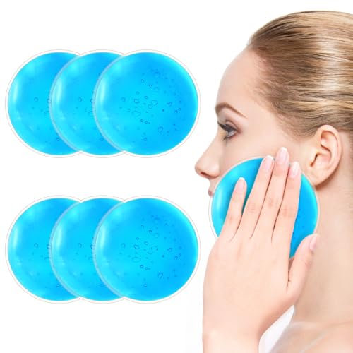 AOOWU 6er Kühlpads, 11CM Wiederverwendbare Gel kühlpack, Medical Kühlakkus Gel für Augen, Weisheitszähne, Schönheit, Schmerzlinderung, Zahnschmerzen, Fieber, für Kinder & Erwachsene