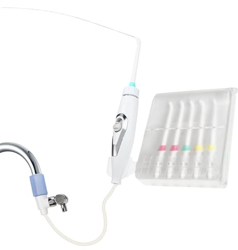Idropulsore per rubinetto, 6 ugelli, irrigatore orale, non elettrico, per la pulizia dei denti 'igiene orale di lunga durata, per uso familiare