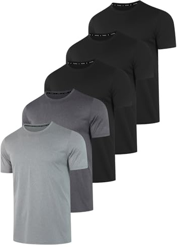 5 Pack Tee Shirt Homme UPF 50+ Anti UV Sport Tshirt Manches Courtes Séchage Rapide Respirant T Shirt Sport Fitness Gym T-Shirt