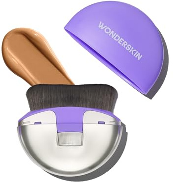 Wonderskin Dial-It-Up Brush – Adjustable 3-in-1 Makeup Brush for Foundation, Powder & Creams – Sheer to Full Coverage – Ergonomic Precision Design