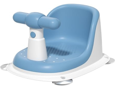 iplusmile Asiento de Ducha para Ñiño Antideslizante Azul, Silla de Baño para Recién Nacido, Material Pp Duradero, Cómodo y Seguro para Bañeras, Soporte Estable para Bebés Pequeños