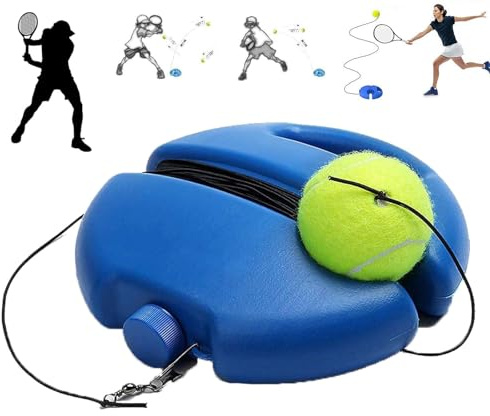 Tennis Ball Training Baseboard | Tennis Trainer Rebound Ball with String for Solo Practice,Portable Self-Training Tenni-s Equipment with Fillable Weighted Base for Beginners,Kids&Adults