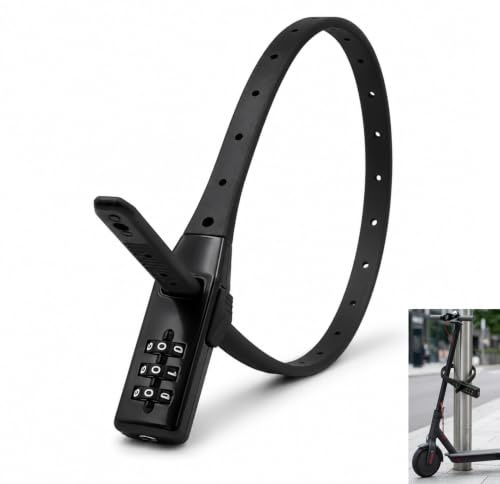 Antivol Casque Vélo, Serre-Câble Antivol à Combinaison Ultra Léger 53cm pour Vélo Trottinette, Cadenas à Code 3 Chiffres Type Collier de Serrage avec Câble Acier, Compact pour Ski Bagage Camping
