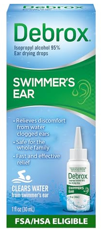 Debrox Swimmer’s Ear Drops with Isopropyl Alcohol, Ear Drying Drops for Adults and Kids, 1 Fl Oz