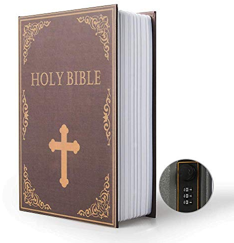 Ablagebuch Safe Aufbewahrungsbox Wörterbuch geheime Safe Dose mit Sicherheit Zahlenschloss/Schlüssel Umleitungsbuch versteckter Safe (Passwortsperre, Bible)