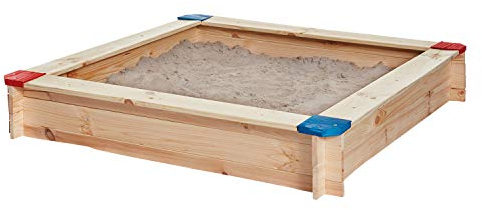 Happy People Kinder Sandkasten 118 x 118cm Kiefernholz für draußen, 75212