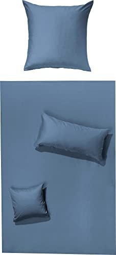 Erwin Müller Bettwäsche Amberg Interlock-Jersey Rauchblau Größe 1x 135x200 cm + 1x 80x80 cm