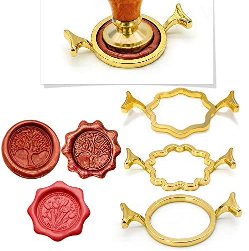 Chedin Moldes de sello de cera de metal para sellos de cera de 1', forma de flor redonda estrella de ocho puntas, para invitaciones de boda, álbumes de recortes, sobres tarjetas de felicitación,