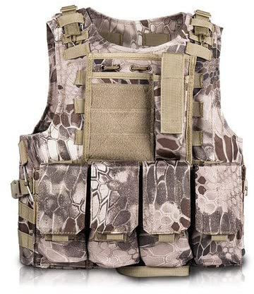 Labstandard Gilet Tactique pour Enfants Camouflage Gilet de Combat pour extérieur pour Jeux de Terrain Protection Gilet Tactique Veste Porte Plaque Ajustable