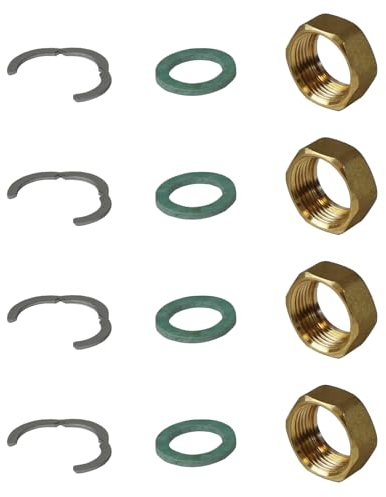 ENVIRON- 4 Stück Anschluss Set DN25-1 1/4'' für Edelstahl Wellrohr Verschraubung Solarleitung Solarrohr Fitting Montage