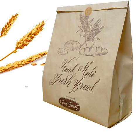 AeKahtay 100pcs Bread Bags for Homemade Bread, 13.8 X 9.5 Inch Large Paper Loaf Bags for Bun Loaves, Eco Friendly Toast Packaging Storage Loaf Bags for Home Kitchen Bakery