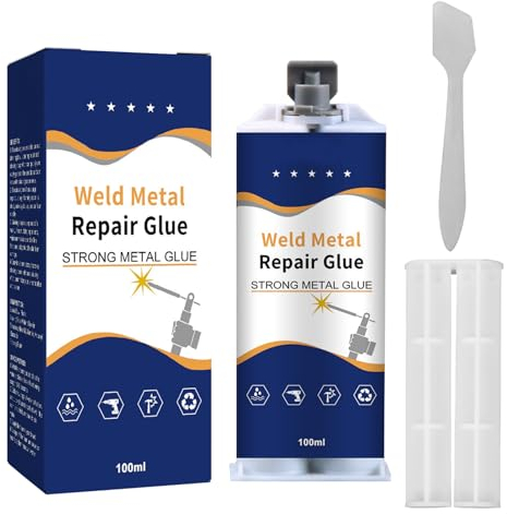 Pegamento de metal para reparación de metal, pegamento de metal extra fuerte, superpegamento resistente al agua, adhesivo de metal líquido, resistente al calor, pasta de reparación de metal (1 unidad)