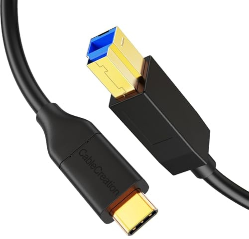 CableCreation USB C to USB B 3.1 Cable 3FT, 10Gbps USB Type B to USB C Cable for Thunderbolt 3 Host MacBook Pro Air, External Hard Drive, Docking Station, Scanner, Black,1M